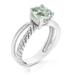 Vir Jewels 0.80 Cttw Green Amethyst Ring .925 Sterling Silver With Rhodium Round Shape 8 mm - Grey - 6