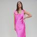 Jacoba Jane Ulyana Silk Satin Midi Dress - Hot Pink Orchid - Pink - XXS