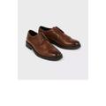 Burton Mens Leather Brogues Derby Shoes - Brown - Brown - 9