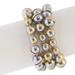 Saachi Style Half Moon Pearl Statement Bracelet - Grey