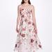 Marchesa Notte Embroidered Floral Tea Length Gown - Ivory - White - 0