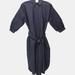 Brunello Cucinelli Brunello Cucinelli Women's Navy Embellished Ruffle Sleeve Belted Shirt Dress - Blue - M