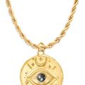 Crystal Planets Moon Gooddess Pendant With Black Moonstone In Gold Vermeil - Gold