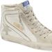 Golden Goose Women White Leather Slide High Top Lace up Sneakers - White