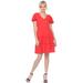 White Mark Short Sleeve V-Neck Tiered Dress - Red - S