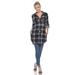 White Mark Plaid Tunic Shirt - Black - L - L1 (REGULAR)