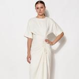 ANJUM KHAN Ivy Ruched Drape Dress - White - M