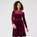 Maine Womens/Ladies Fit & Flare Velvet Dress - Purple - 12