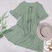Anna-Kaci Striped Ruffle Button Dress - Green - XL