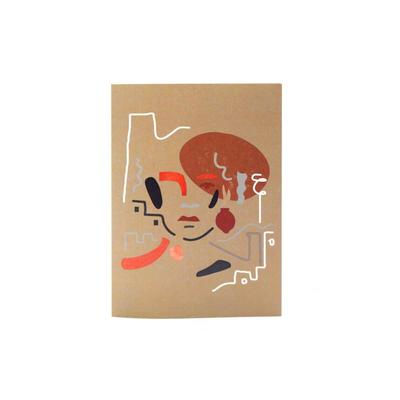 Aya Paper Co. Abstract Illustration Card - Brown