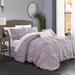 Chic Home Design Hyatt 10 Piece Comforter Set Floral Pinch Pleated Ruffled Designer Embellished Bed In A Bag Bedding - Purple - QUEEN