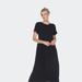 White Mark Short Sleeve Maxi Dress - Black - M