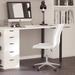 Merrick Lane Artemis Mid-Back Armless Home Office Chair With Height Adjustable Swivel Seat And Five Star Chrome Base, White Faux Leather - White
