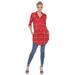 White Mark Plaid Tunic Shirt - Red - XL (14+), L1 (REGULAR)