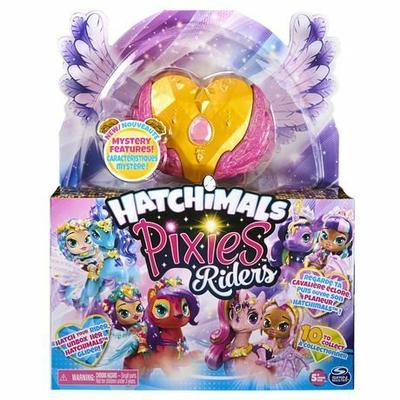 Hatchimals Pixies Riders Gold Shimmer Charlotte Pixie And Draggle Glider Hatchimal Set With Mystery Feature - Orange