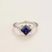 Juvetti Jewelry Amore White Gold Ring Blue Sapphire & Diamond - Blue - US 6