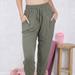 Anna-Kaci Drawstring Waist Pleated Detail Jogger - Green - S