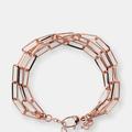 Bronzallure Three Strand Rectangular Link Bracelet - Pink - 7