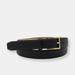 SFALCI 25mm Classic Beveled Edge Belt - Textured Black Calf w/Vintage Italian Buckle - Black - 30''-31''