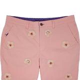 Lords of Harlech Edward Peach Flower Embroidery Shorts - Pink - 34