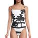 FARM RIO Women Polyamide Elastane Square Neck Coconut One Piece Coconut - Black