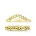 Sterling Forever Sterling Silver Figaro & Curb Chain Link Ring Set - Gold - 7