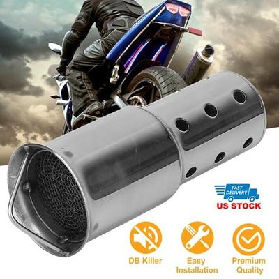 Fresh Fab Finds Pipe Silencer Muffler 51MM/2IN Exhaust Pipe Noise Sound Eliminator Motorcycle DB Killer