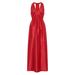 Deer You Odette Halter Full length Gown In Red - Red