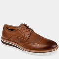 Vance Co. Shoes Warrick Wide Width Wingtip Derby - Brown - 8.5
