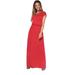 Krisp Womens/Ladies Turn Up Sleeve Jersey Maxi Dress - Red - Red - 14 US