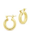 Sterling Forever Chunky Tube Hoops - Gold - SMALL (0.75'')