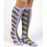 FORZA CAVALLO Lavender & Olive Escher Horse Women's Socks - Purple