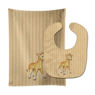 Caroline's Treasures Giraffe Baby Bib & Burp Cloth