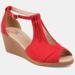 Journee Collection Journee Collection Women's Tru Comfort Foam Wide Width Kedzie Wedge - Red - 7.5