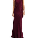 Lovely Draped Twist Halter Tie-Back Trumpet Gown - Imogen - LB025 - Red - XS