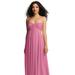 Dessy Collection Strapless Empire Waist Cutout Maxi Dress with Covered Button Detail - 3122 - Pink