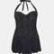 Gorgeous Womens/Ladies Spotted Skirted One Piece Bathing Suit - Black - 38DD