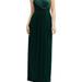 After Six Band Collar Halter Open-Back Metallic Pleated Maxi Dress - 6882 - Green