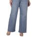 Standards & Practices Women's Plus Size Straight Wide Leg Loose Fit Jeans - Blue