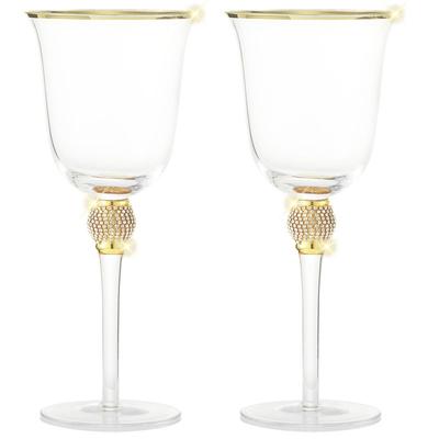 Berkware Set of 2 Gold tone Wine Glasses
