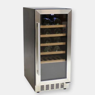 Sunnydaze Decor 33 Bottle Mini Beverage Refrigerator Glass Door Wine Beer or Water - Grey - 1 PACK