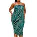 LIVD Plus Size Kiko Zebra Print Tube Dress - Green - 3X