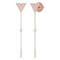 LuvMyJewelry Rise & Grind Triangle Diamond Drop Earrings In 14K Rose Gold Vermeil On Sterling Silver - Pink