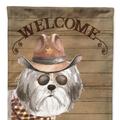 Caroline's Treasures 28 x 40 in. Polyester Shih Tzu Puppy Cut Country Dog Flag Canvas House Size 2-Sided Heavyweight