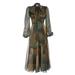 Sofia Tsereteli Silk Dress With Scarf - Green - 8