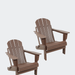 Sunnydaze Decor Foldable Outdoor Adirondack Chair All-Weather Hdpe - 34.5â€� H - Brown - 2 PIECE