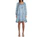 Johnny Was Womens Mini Dress Multi Long Sleeves - Blue