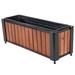Sunnydaze Decor Acacia Wood Slatted Planter Box with Removable Insert - Brown