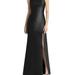 Alfred Sung Sleeveless Satin Trumpet Gown with Bow at Open-Back - D770 - Black - 8