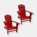 Sunnydaze Decor Set of 2 Adirondack Chair Outdoor Wooden Furniture Coastal Bliss Navy Patio - Red - SET OF 2
